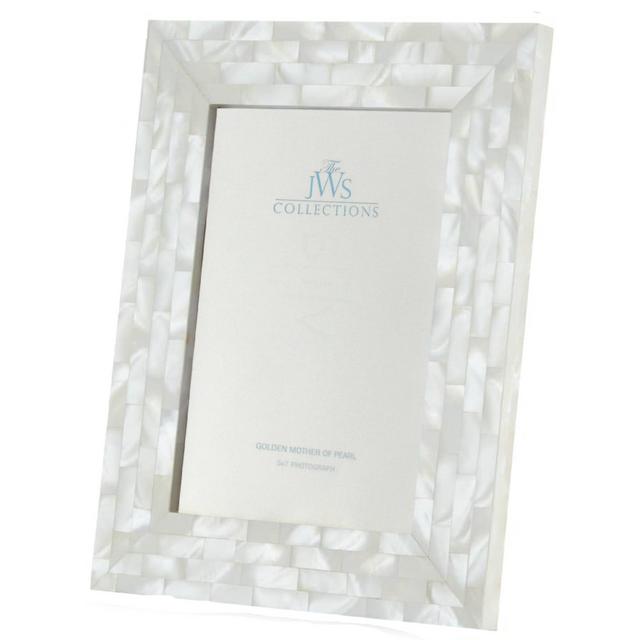 JWS Mother of Pearl Photo Frame – White – 5" x 7"