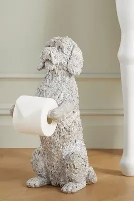 Doodle Dog Standing Toilet Paper Holder
