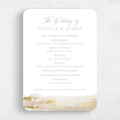 Brown Rounded Wedding Program - Ione Foil