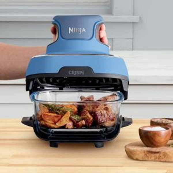 Ninja Crispi 5-in-1 Portable Glass Air Fry Cooking System, 3 Containers & Cover