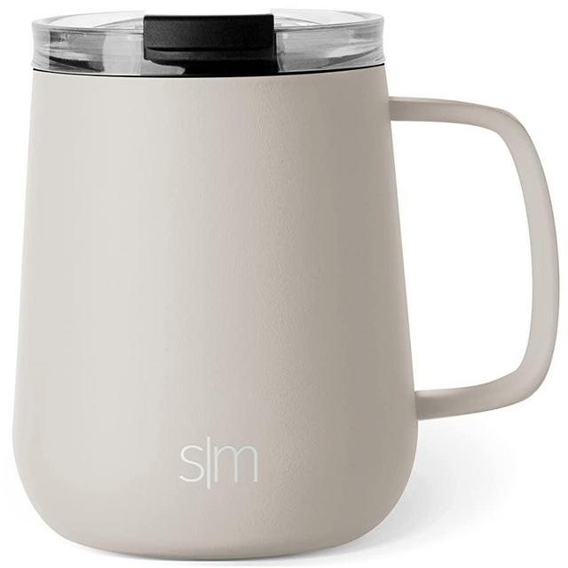 Simple Modern Travel Coffee Mug with Lid and Handle | Reusable Insulated Stainless Steel Coffee Tumbler and Tea Cup | Gifts For Men, Women, Mom, Dad | Voyager Collection | 12oz | Almond Birch