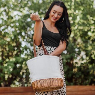 Pico Willow and Canvas Lunch Basket