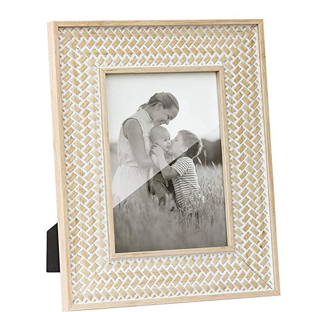 Afuly Picture Frame 5x7 Moroccan, Boho Shabby Chic Decor, Rustic Farmhouse Photo Frames for Wall and Tabletop