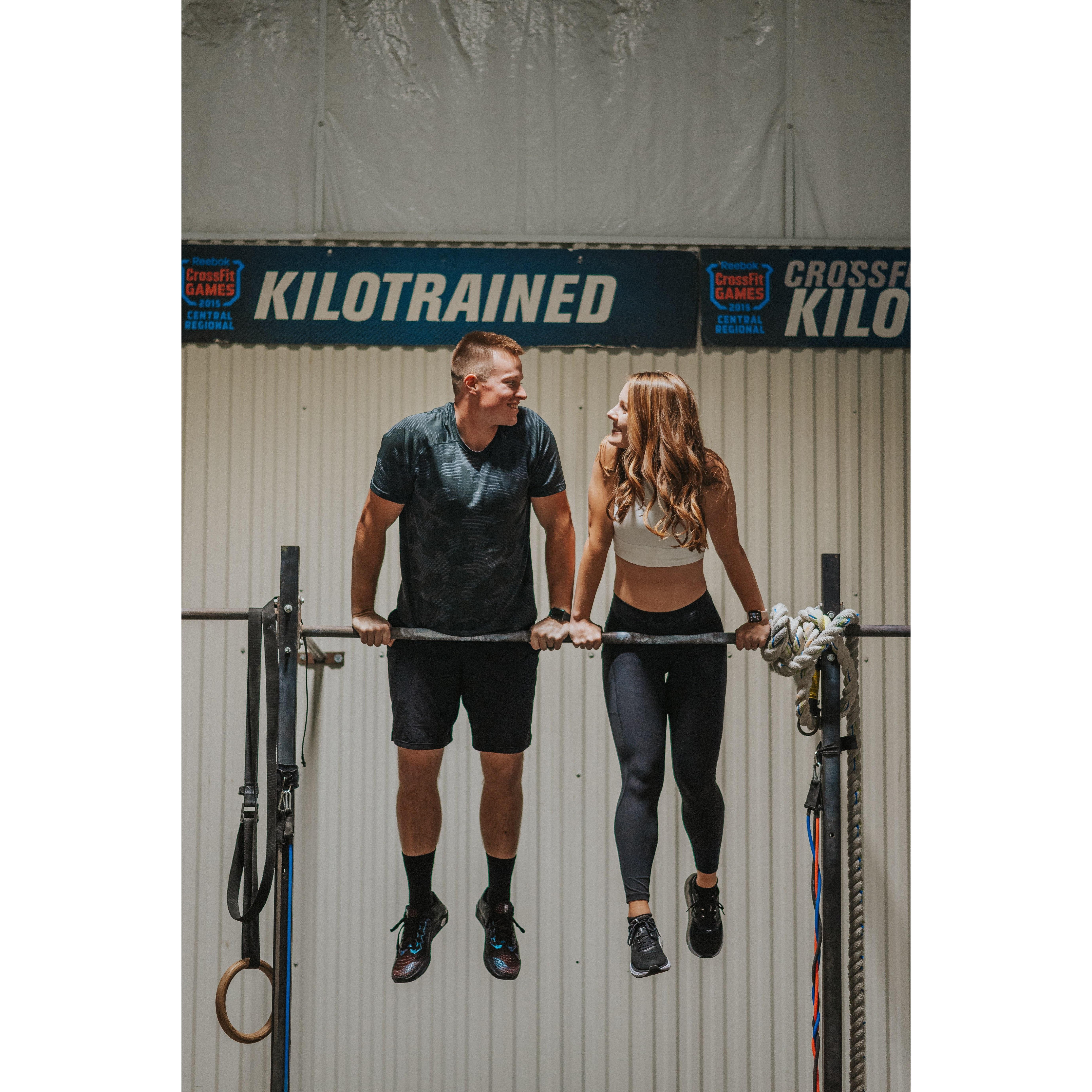 John works out at The Gym in Cedar Falls, IA, which is a Crossfit gym. Alex works out at Orange Theory in Cedar Falls, IA. Health and fitness is a huge part of their daily routine!