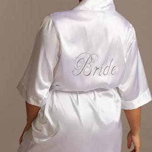 Embroidered Satin Bride Robe
