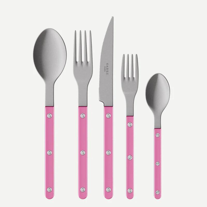 Sabre Paris 5 pieces cutlery set, Bistrot Vintage Pearly, Pink