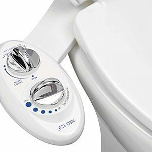 LUXE Bidet NEO 120 - Single Nozzle, Self-Cleaning, Non-Electric Bidet Attachment for Toilet Seat, Adjustable Water Pressure, Rear Wash (White)