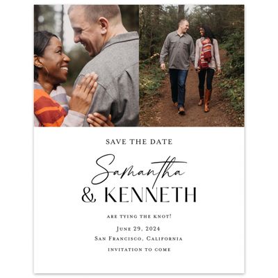 White Modern Wedding Digital Save the Date - Sidney Portrait