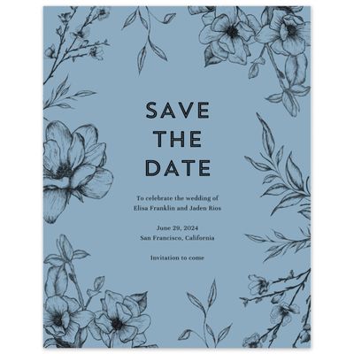Dusty Blue Wedding Digital Save the Date - Birkenfeld Bloom