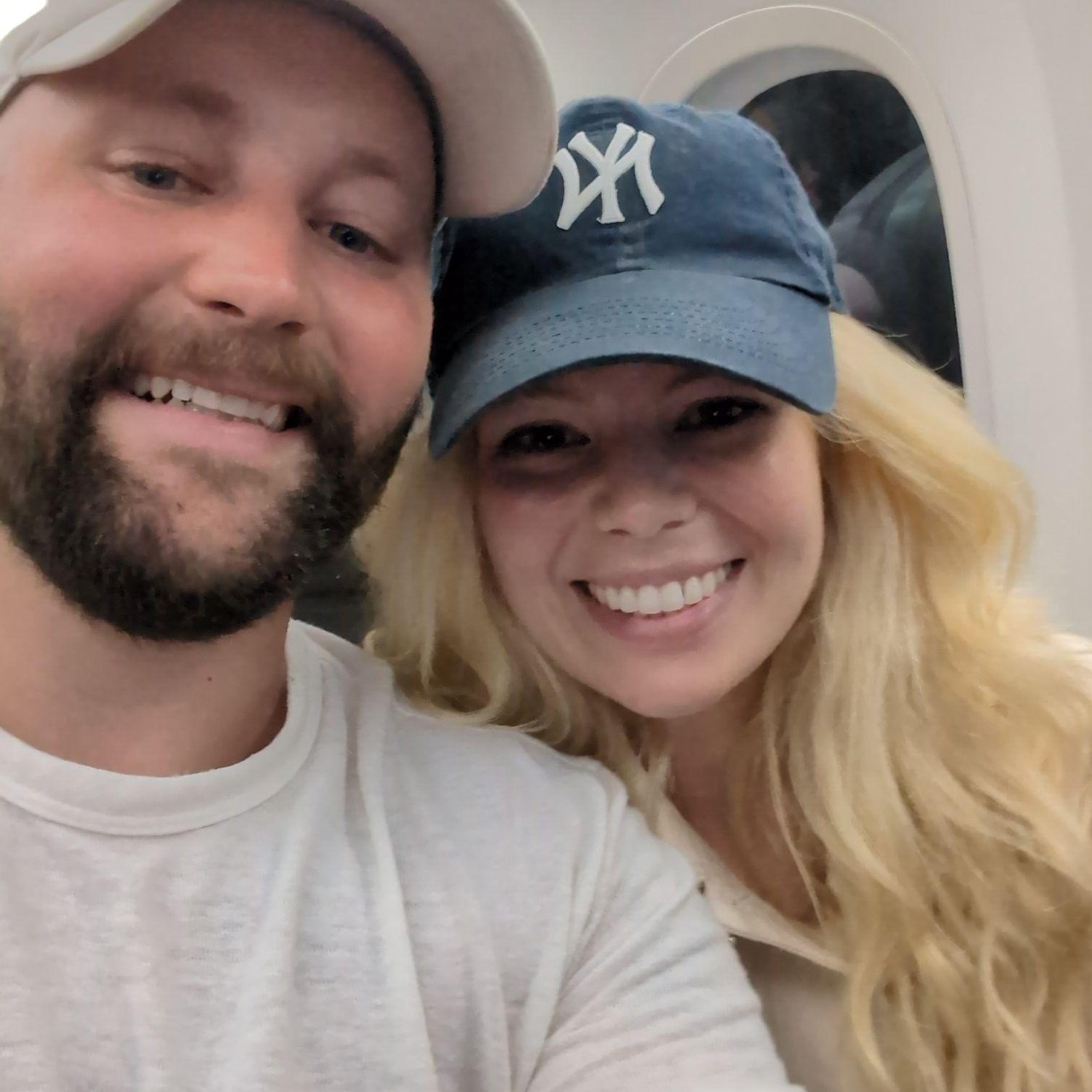 Our first flight together, we were planning on going to Marrakech but the plane ended up in Casablanca!