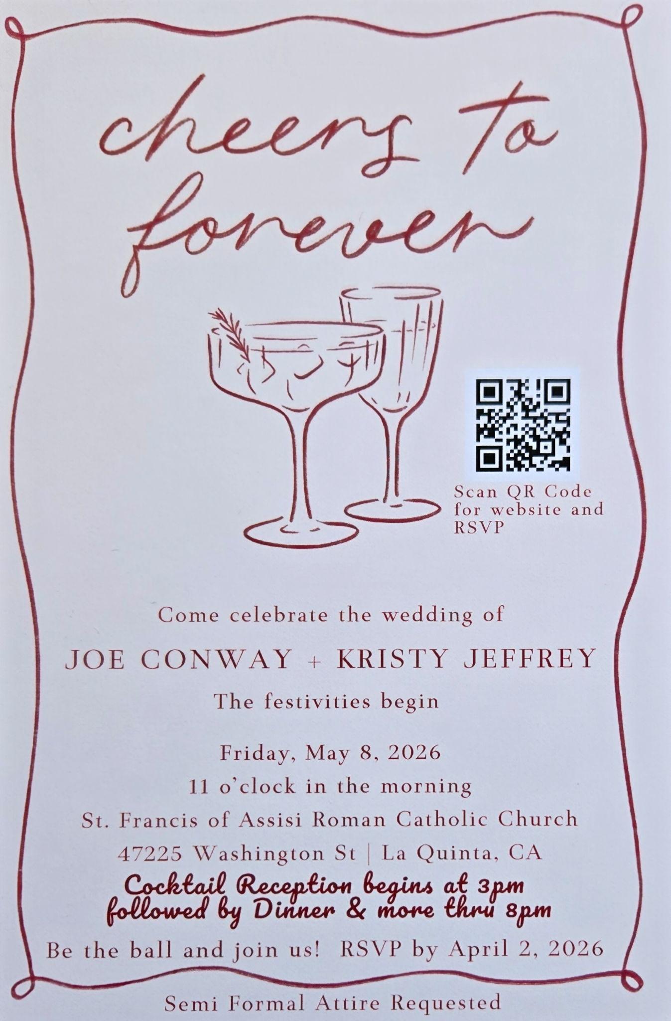 The Wedding Website of Kristy Jeffrey and Joseph Conway