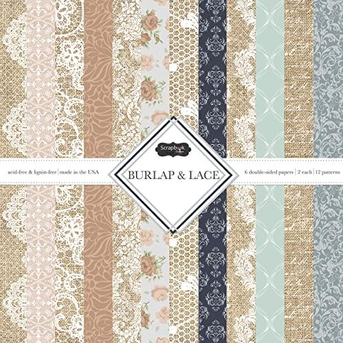 Scrapbook Customs Themed Paper Scrapbook Kit, Burlap & Lace