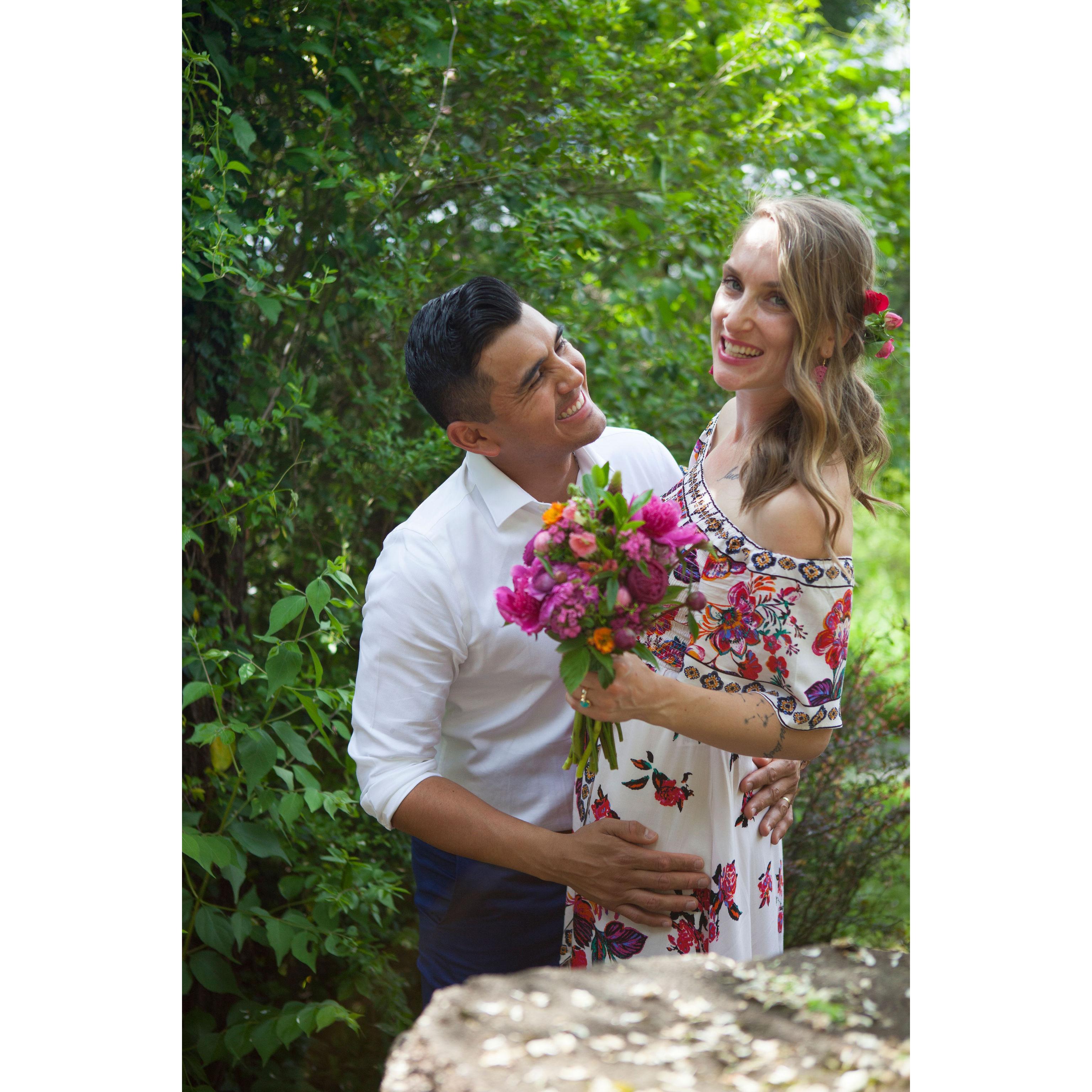 At our small, socially-distanced, yet very beautiful wedding. May 23, 2020.