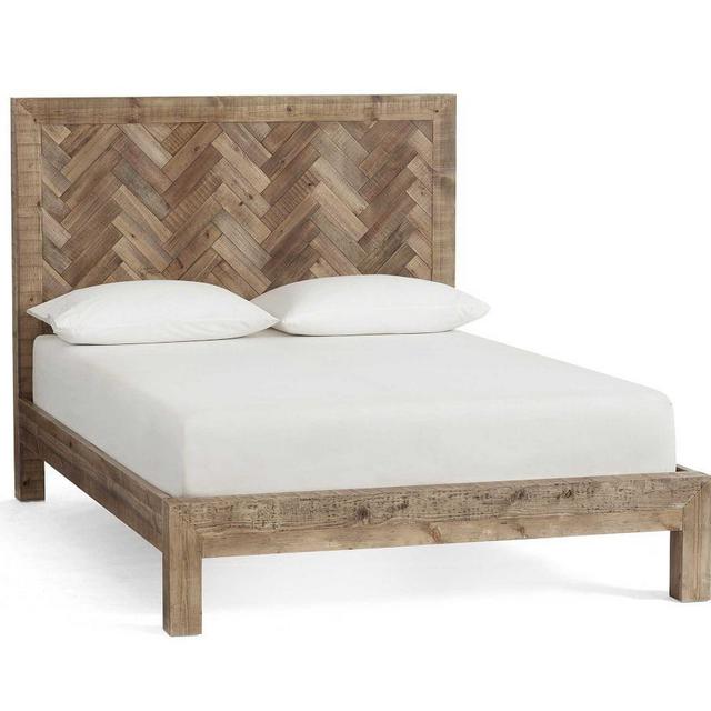 Hensley Reclaimed Wood Bed, King, Weathered Gray