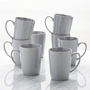 Mercer Grey Mugs, Set of 8