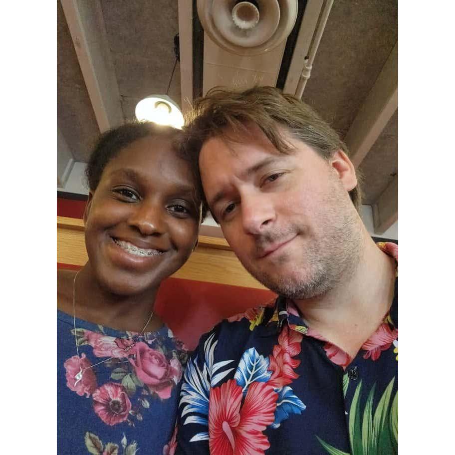 Michelle loves going out to eat and eating Dennis' food