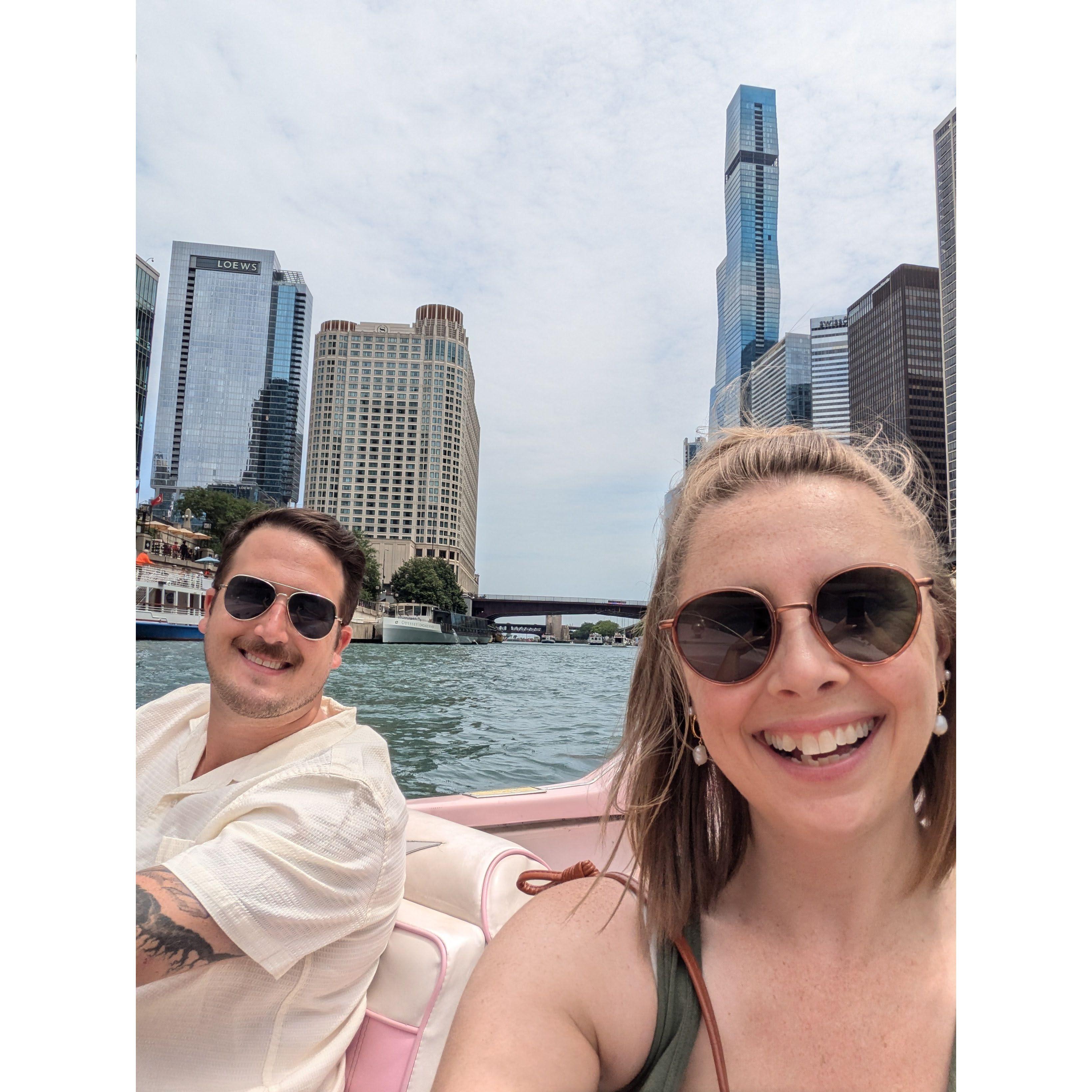Cruising down the Chicago River