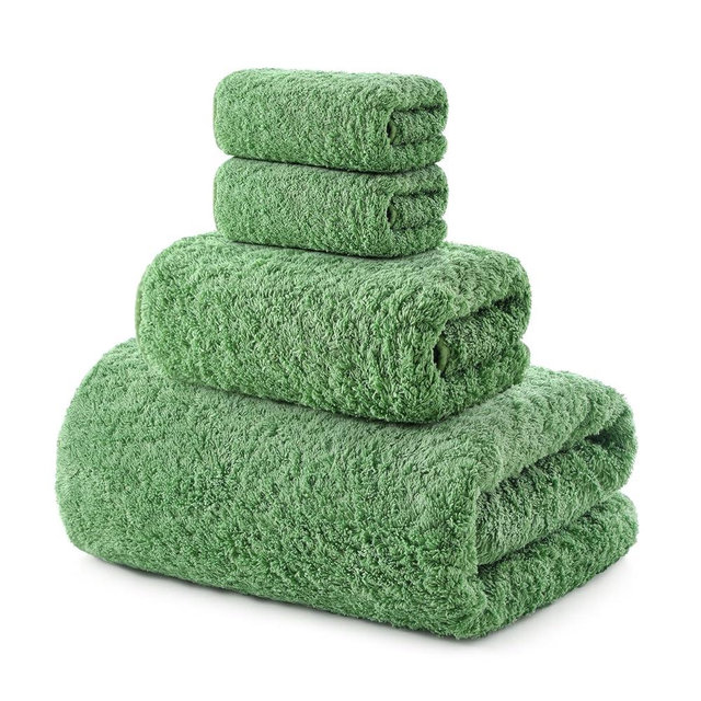 REDKISS Ultra-Plush Bath Towel Set, 900GSM Premium Thick Cotton for Bathroom & Spa, Super Absorbent Quick-Dry Bath Sheets with No Shedding (4-Piece Set for Adults, Luxury Hotel & Home Use)-Grass Green