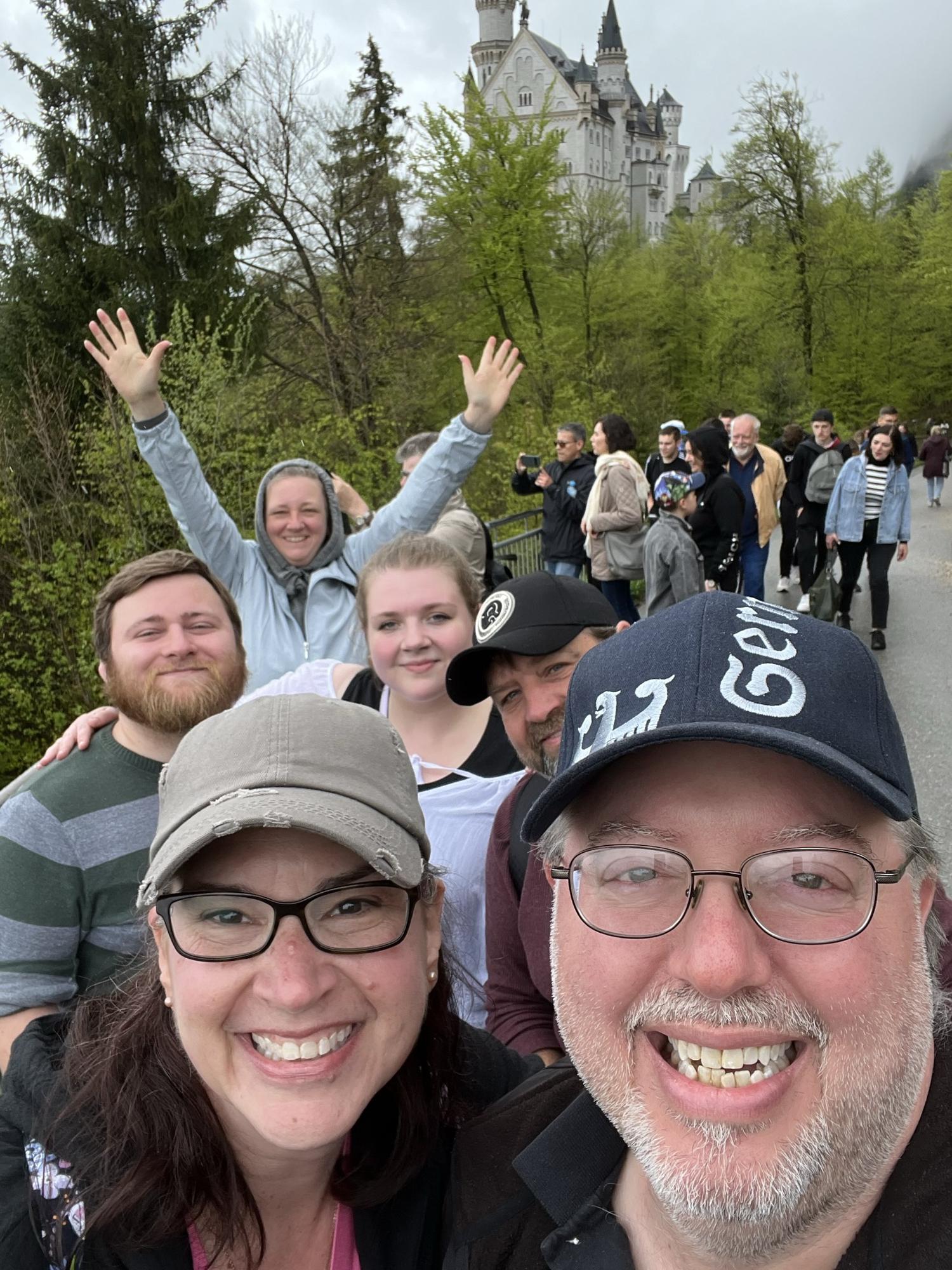 The fam and friends after the proposal