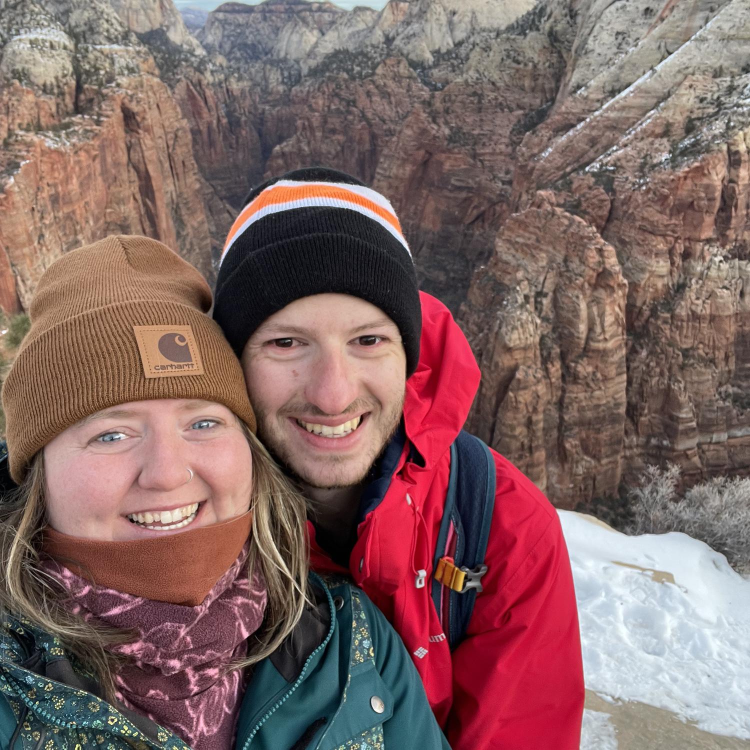 Angels Landing is our favorite hike. We got to the top for the sunrise.
