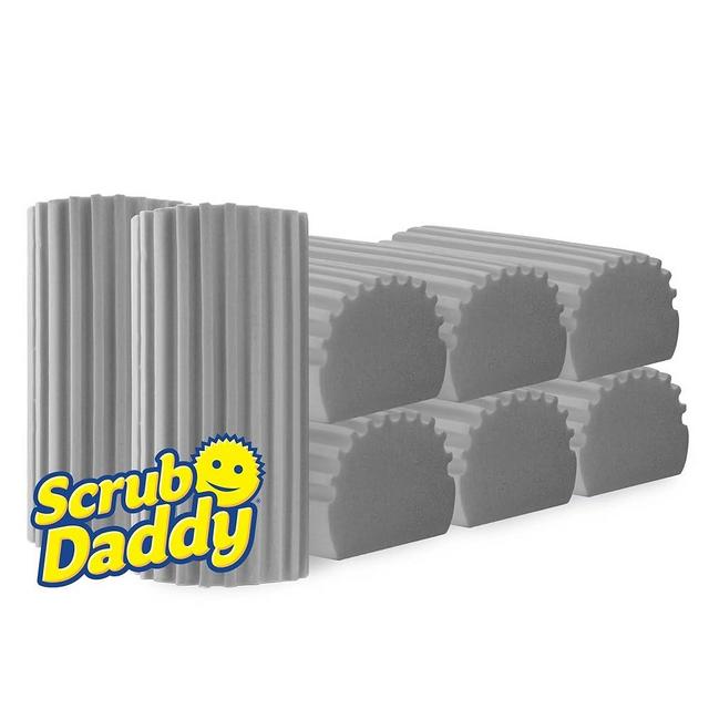 Scrub Daddy Damp Duster Silver - Dust Remover for Multi Surface Household Cleaning, Blinds, Vents & Mirrors - Pre-Moistened in Sealed Packaging - Contains Wheat Starch (8 Count)