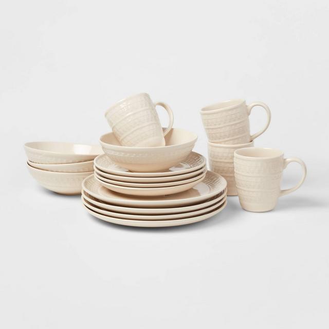 16pc Stoneware Fairlee Dinnerware Set White - Threshold™