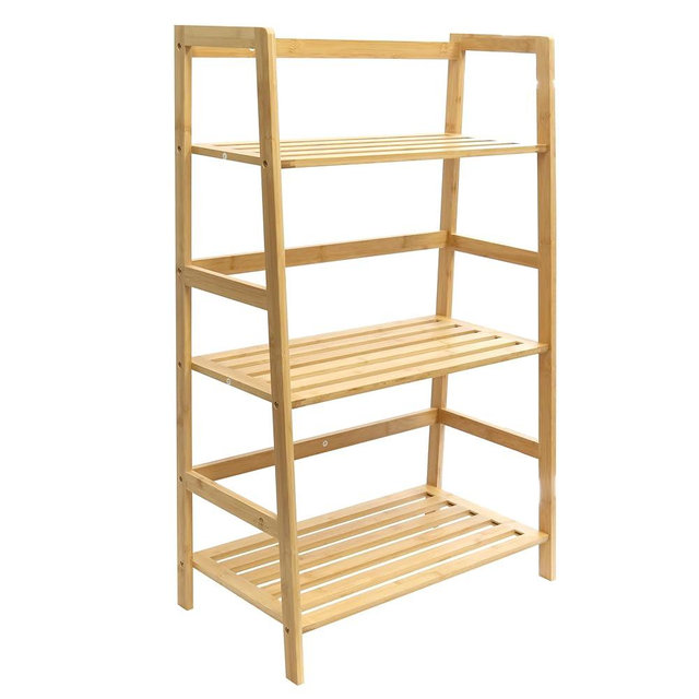RoyalHouse Bamboo 3-Tier Bookcase, Storage Rack, Plants Stand Display Shelf, Perfect Multi-Functional Book Shelf and Storage Rack for Living Room, Bedroom, Kitchen, Office