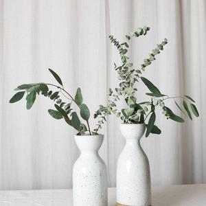 SPECKLED WHITE CHALICE VASES