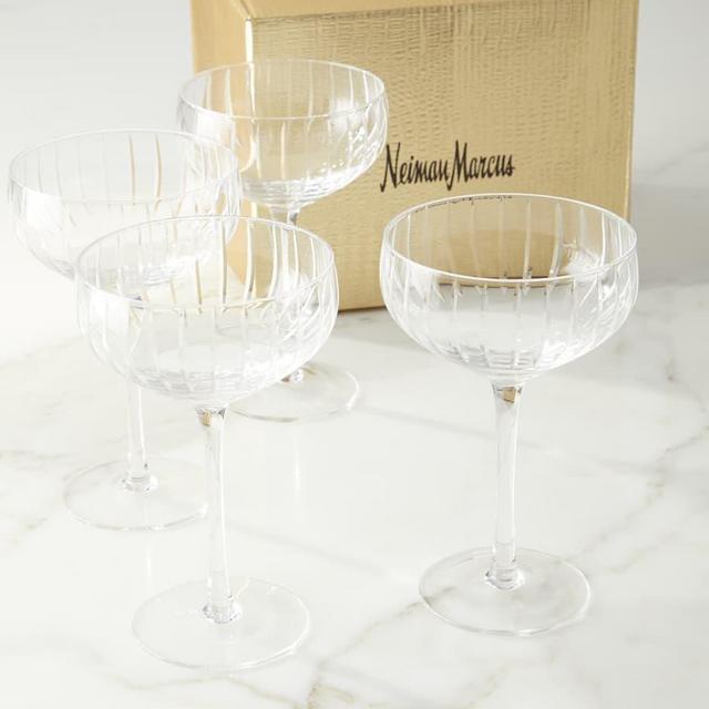 Cut Coupe Glass, Set of 4