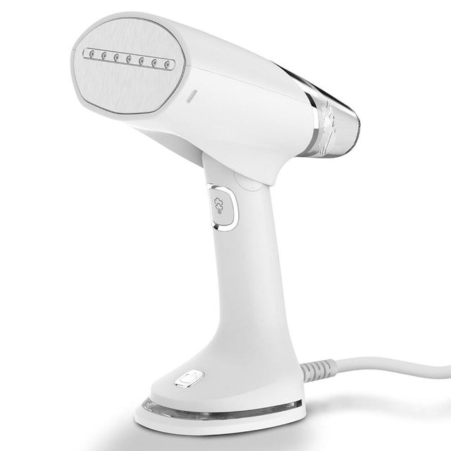 Smartek Foldable Handheld Garment Steamer - 1100 Watts of Powerful Steam - Dual Voltage (120-240) Great for worldwide Travel, Comes with Travel Bag (White)