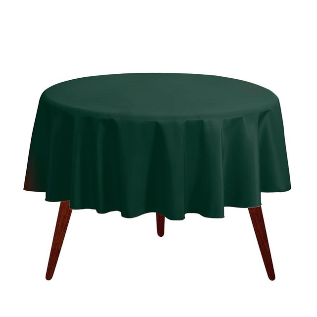 Gee Di Moda Round Tablecloth - 70 Inch Hunter Green Round Table Cloth for 24 to 48 Inch Round Tables - Heavy Duty Washable Fabric - for Buffet Table, Holiday Party, Dinner, Wedding & Baby Shower