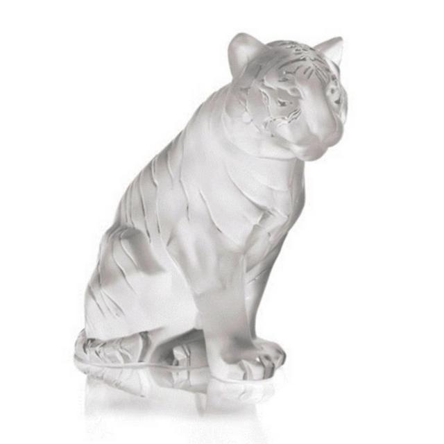 Lalique Sitting Tiger Small, Clear