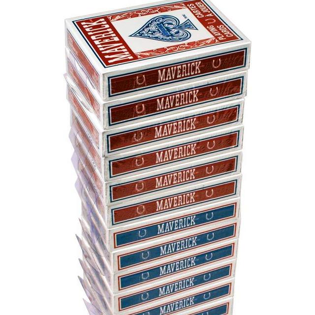 Maverick Standard Playing Cards 12 Pack, Poker Size Standard Index, 12 Decks of Cards (6 Blue and 6 Red), Blackjack, Euchre, Canasta, Pinochle Card Game
