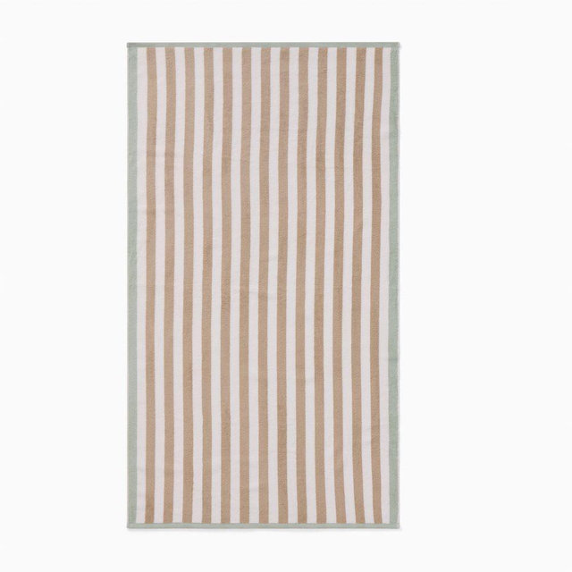 Biarritz Striped Beach Towel, 40" x70", Sand