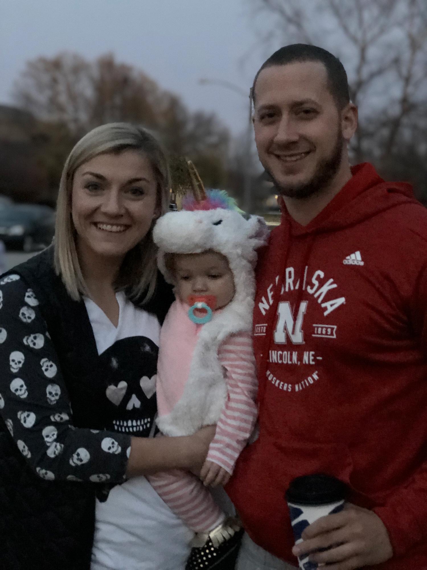 Right before we went trick or treating with Leila for the first time!