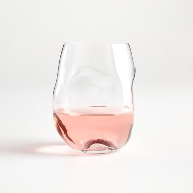 Tipsy Hand-blown Stemless Wine Glass