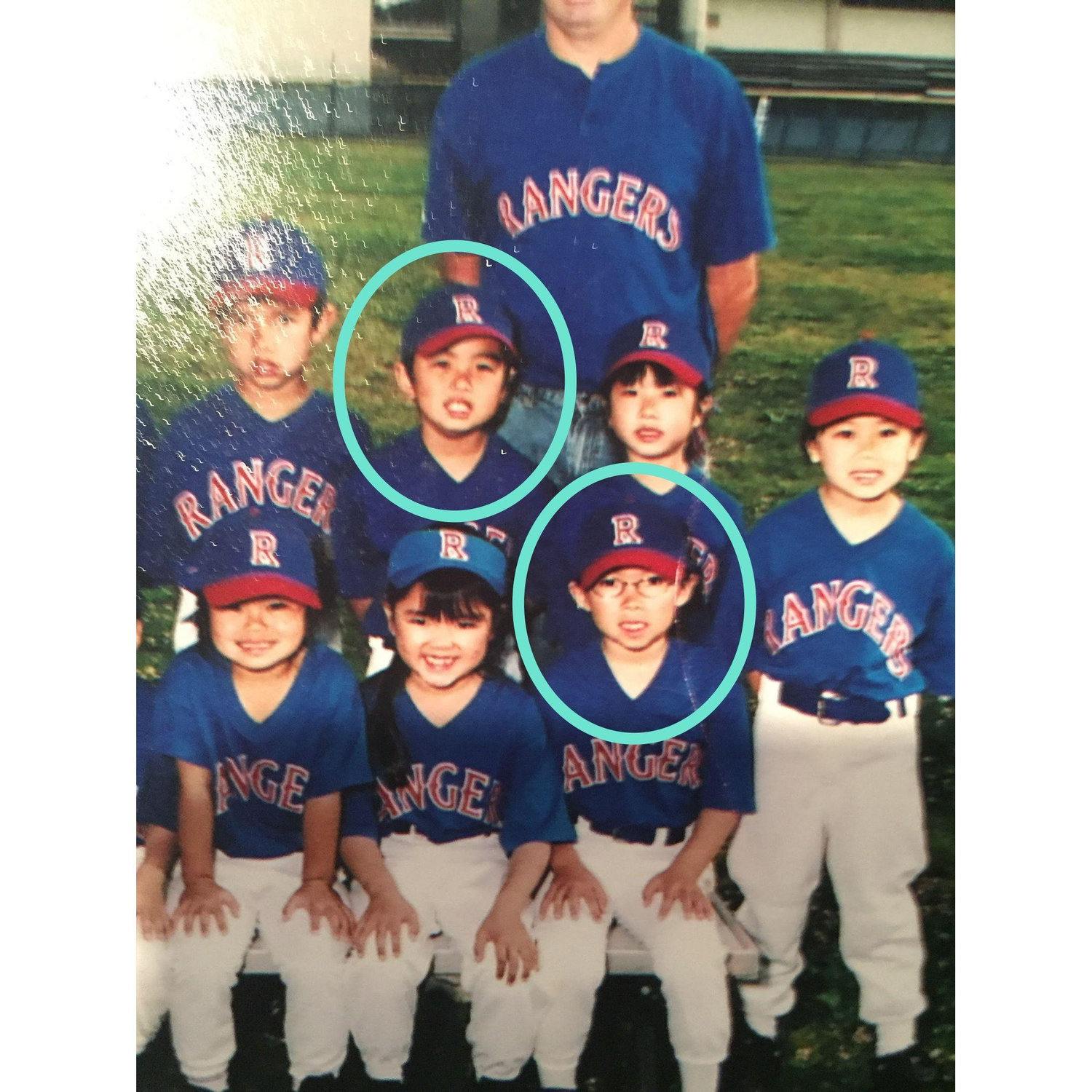 We played on the same t-ball team! Peep Ben (groomsman) to the left of Cole