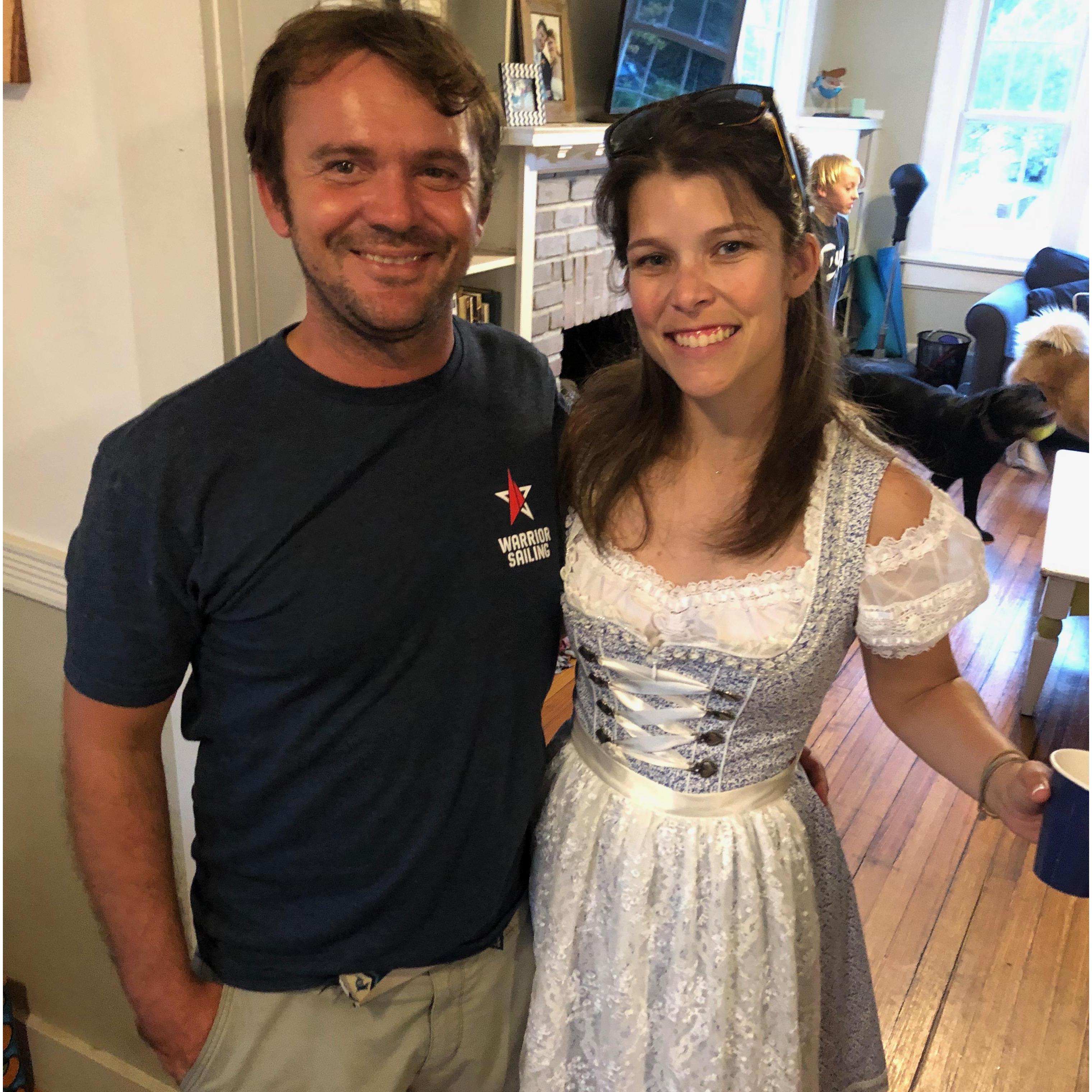 Oktoberfest 2019, sporting the German dirndl I got in June when we visited Jacob's family in Germany.