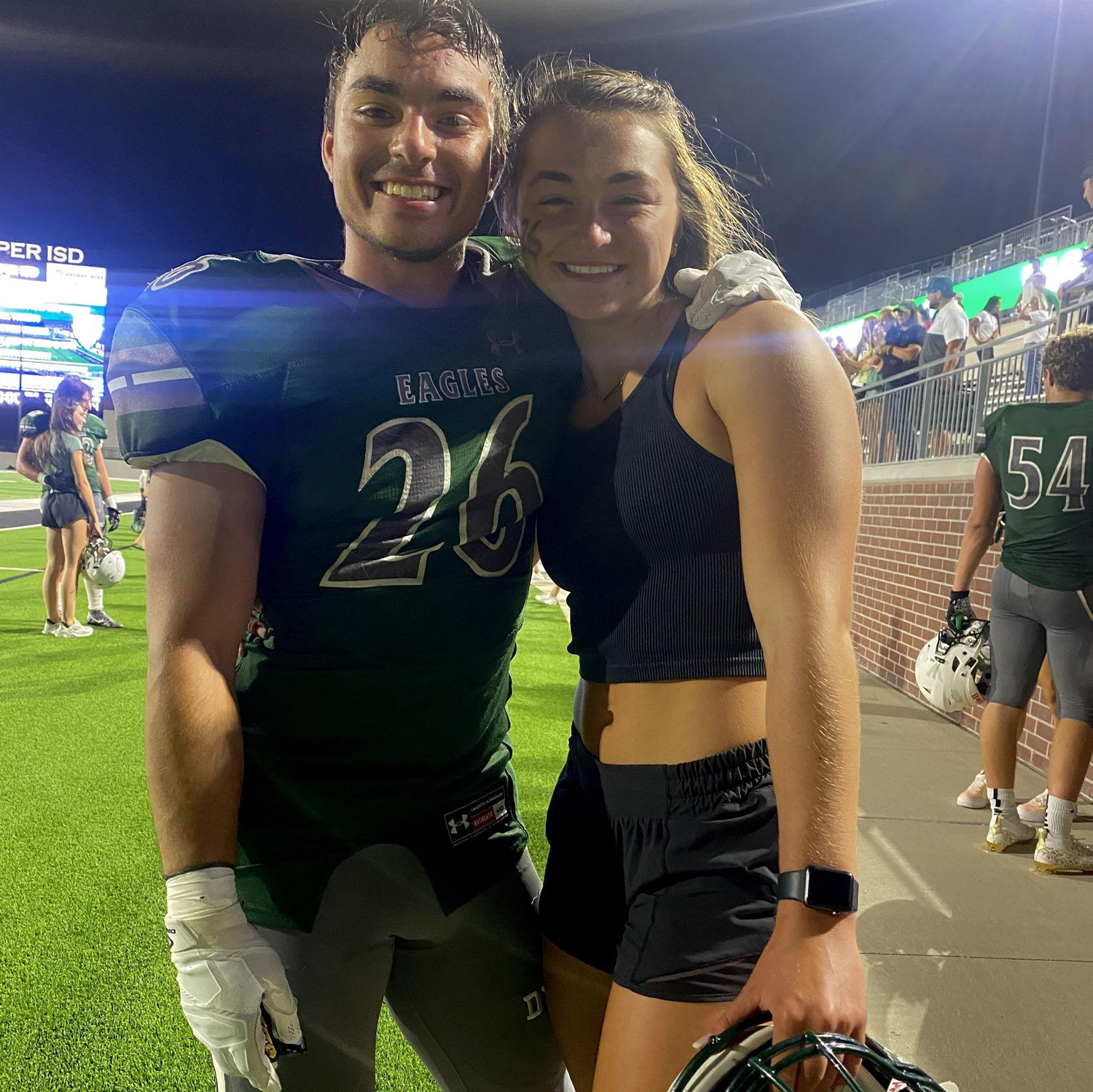 One of the MANY football games Amandalynn cheered Marco on at!