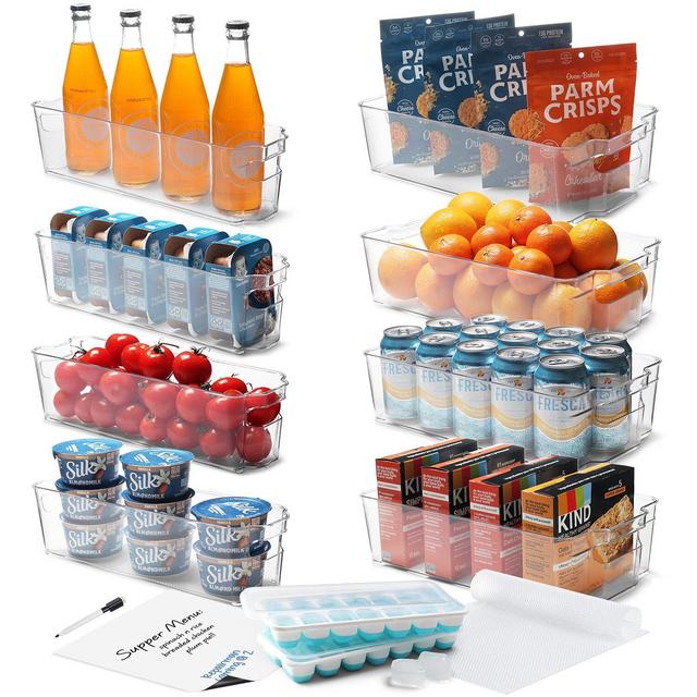16 Piece Stackable Fridge Organizer Bins Set