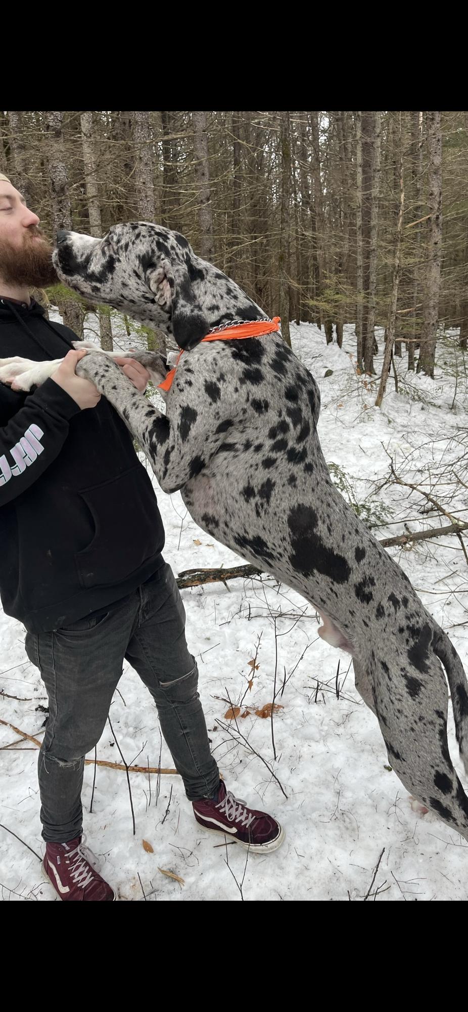 Christian with their dog Ozzy