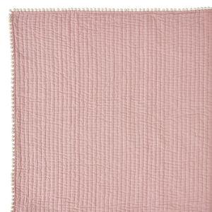 Audree Pom Pom Quilt with Hand Stitched Channels & Cream Accents