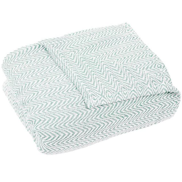Lavish Home F/Q Blanket-100% Cotton Chevron Luxury, Full/Queen, Seafoam