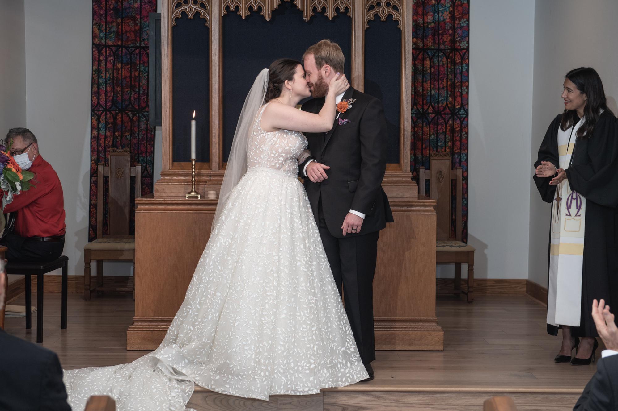 Our first kiss as husband and wife!