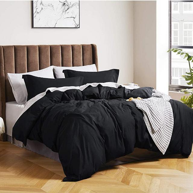 Bedsure Black Duvet Cover King Size - Brushed Microfiber Soft King Duvet Cover Set 3 Pieces with Zipper Closure, 1 Duvet Cover 104x90 inches and 2 Pillow Shams