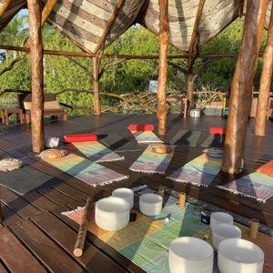 private yoga class and sound bath