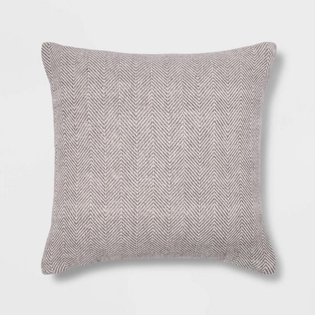 Square Woven Herringbone Pillow Gray - Threshold™