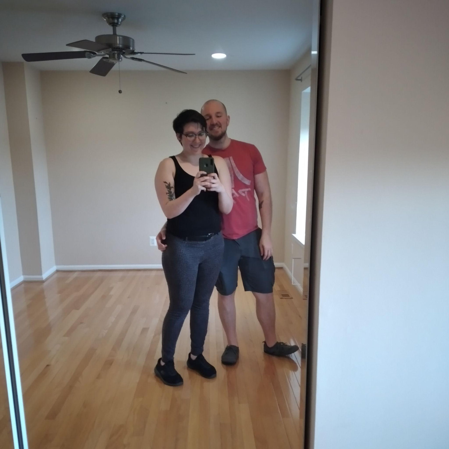 Moving into our first home together in Manassas.