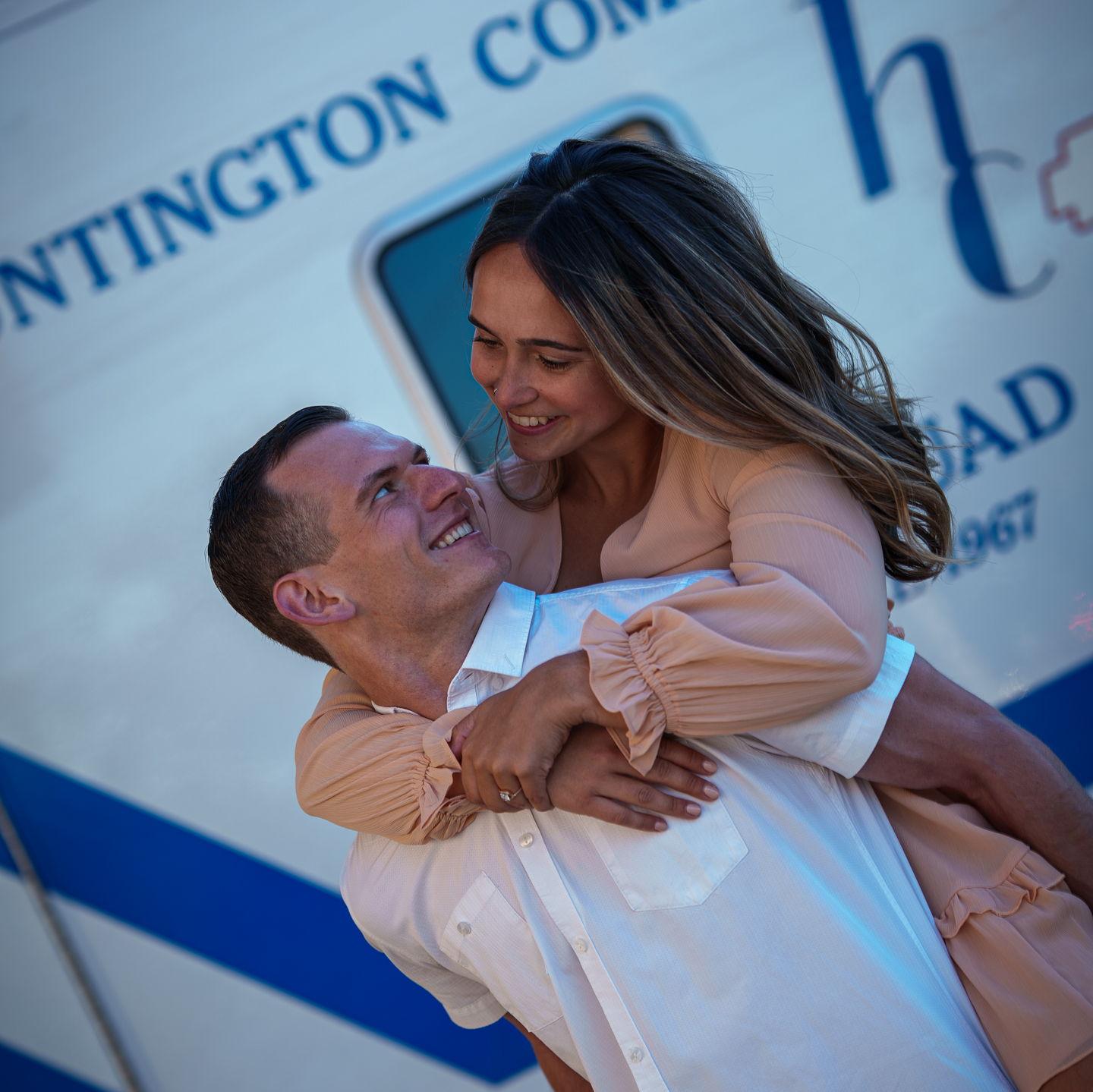 Of course we had to take engagement photos at the place where our love story began! (HCFAS, October 2025)