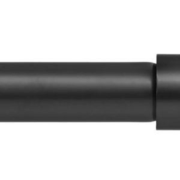 Ivilon Drapery Window Curtain Rod - End Cap Style Design 1 Inch Pole. 48 to 86 Inch Color Black